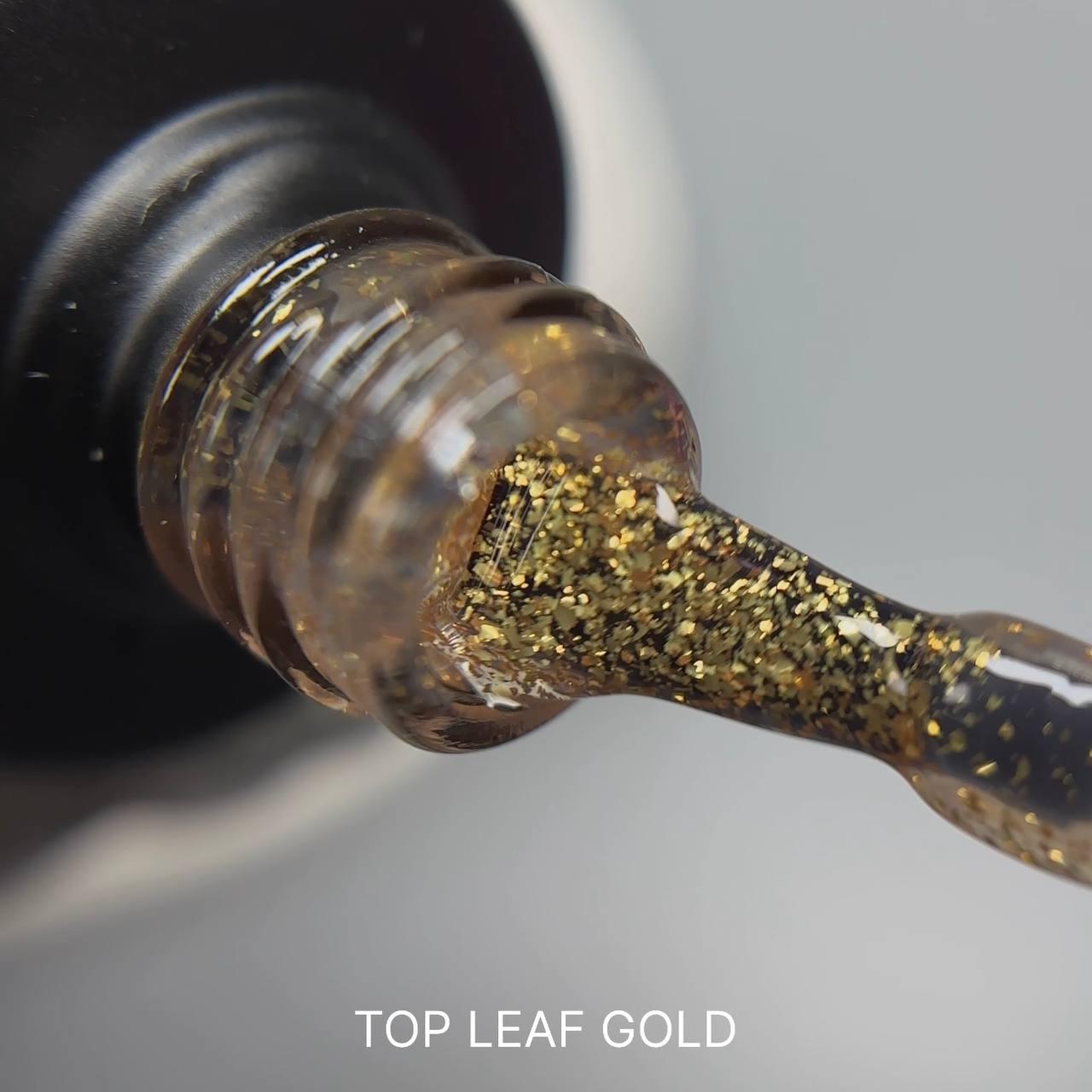 Топ для гель лаку без липкого шару з поталлю Saga Leaf Gold Top 9 мл