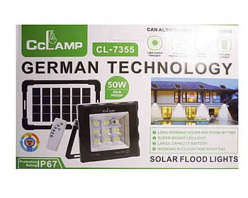 CL-7355  Прожектор акумуляторний світлодіодний 50W з сонячною панеллю CL 7355 (32)