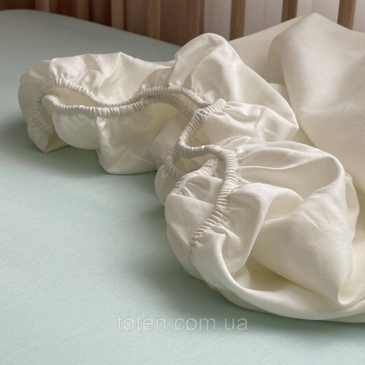 Простирадло сатин молочне 120х60 топ, фото 1