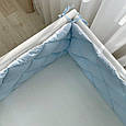 Стеганий бортик блакитний/білий топ, фото 4