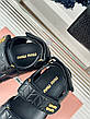 Жіночі чорні шкіряні сандалі Miu Miu Sporty Matelassé сандалії на липучках Міу Міу, фото 9