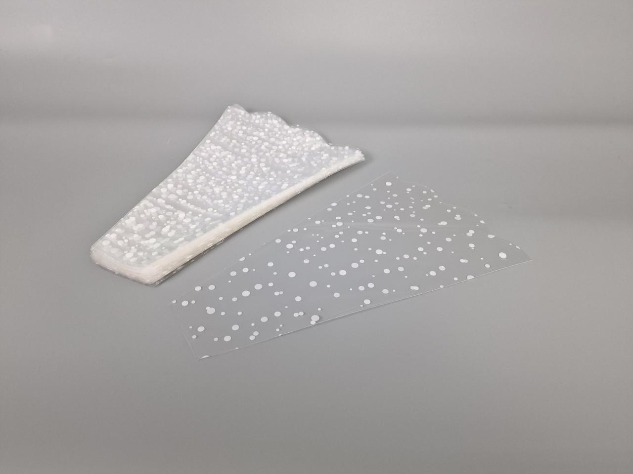 Конусні пакети для квітів з візерунком h30/6низ/20верх білий (100 шт) 154 (2) (100 шт), фото 1