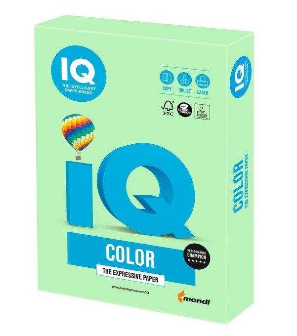 Папір кольоровий А3 IQ Color 160 г/м2 MG28 пастель зелений 250 арк