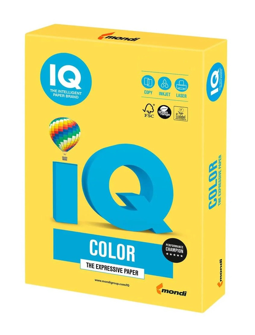 Папір кольоровий А3 IQ Color 160 г/м2 CY39 насичений яскраво-жовтий 250 арк