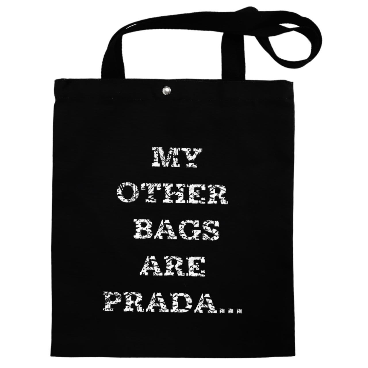 Сумка через плече Екосумка-шопер чорний 34*39 см My other bags are Prada No1913-9, фото 1