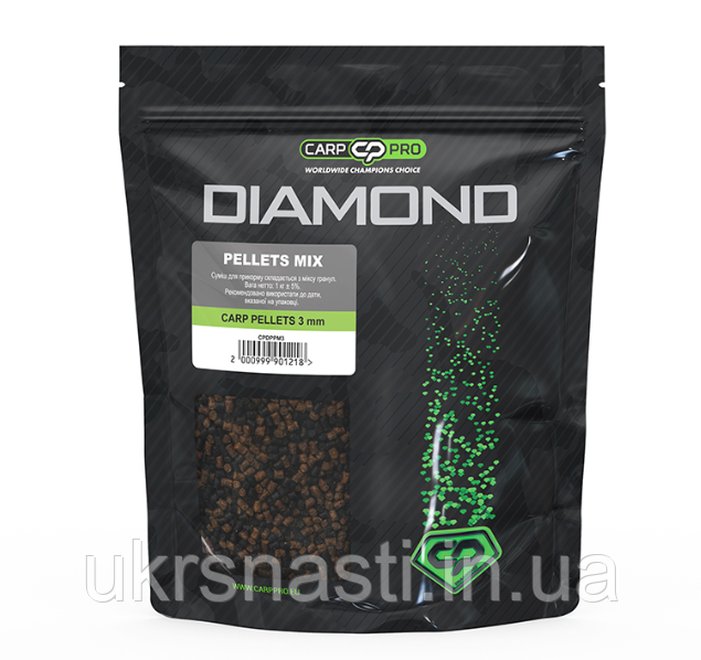 Прикормовий пелетс для флету мікс Carp Pro Diamond Carp Pellets Mix 3 мм вага 1 кг, фото 1