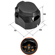 Розетка Bakker 12V 7 PIN з вимикачем 303503-1, фото 3