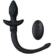 Анальна пробка Хвіст з вібрацією Taboom Puppy Wiggle Tail, з пультом, силіконова, чорний, фото 2