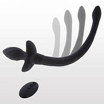 Анальна пробка Хвіст з вібрацією Taboom Puppy Wiggle Tail, з пультом, силіконова, чорний, фото 3