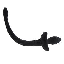 Анальна пробка Хвіст з вібрацією Taboom Puppy Wiggle Tail, з пультом, силіконова, чорний, фото 4