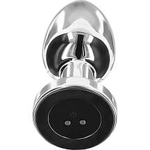 Анальна пробка з вібрацією ToyJoy The Glider, металева, срібна, Large, фото 2