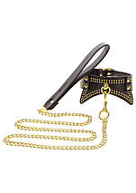 Нашийник із заклепками та повідцем Taboom Studded Collar and Leash, веганська шкіра, чорний, фото 5