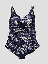 Купальник 2025 слитный 7117 Ксюша синий с белым(В НАЛИЧИИ ТОЛЬКО 54 56 58 60 62 УКР р-ры), фото 4