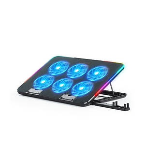 Підставка для ноутбука, що охолоджує, до 15.6" IceCoorel A9R Laptop Stand Blue RGB LED зі зміною нахилу чорна