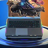 Підставка для ноутбука, що охолоджує, до 15.6" IceCoorel A9R Laptop Stand Blue RGB LED зі зміною нахилу чорна, фото 4