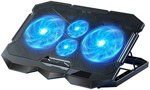Підставка для ноутбука, що охолоджує, до 17" IceCoorel K22 Laptop Stand Blue LED зі зміною нахилу чорна