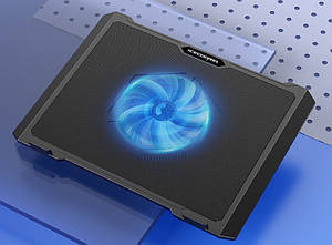 Підставка для ноутбука до 15.6" IceCoorel S511 Laptop Stand Blue LED чорна