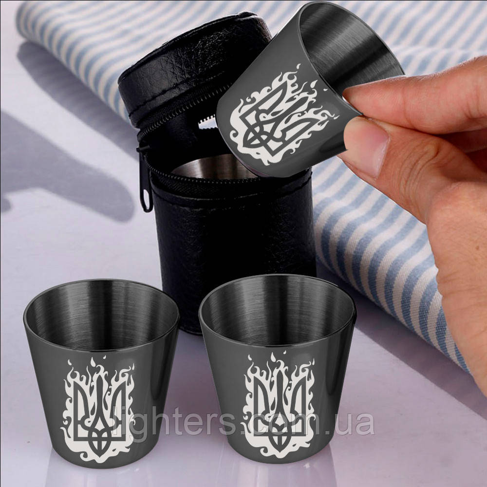 Набір стаканчиків 4 шт. (60ml) у чохлі, фото 1