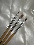 Набір пензликів для малювання з деревʼяною ручкою (3шт), фото 3