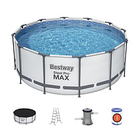 Каркасний басейн Bestway 56420 Розмір 366 х 122 см з фільтр-насосом та сходами.