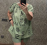 Футболка женская хлопок, принт Буквы, размеры 48-50, 52-54, фото 2