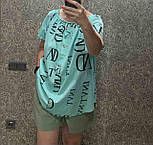 Футболка женская хлопок, принт Буквы, размеры 48-50, 52-54, фото 3