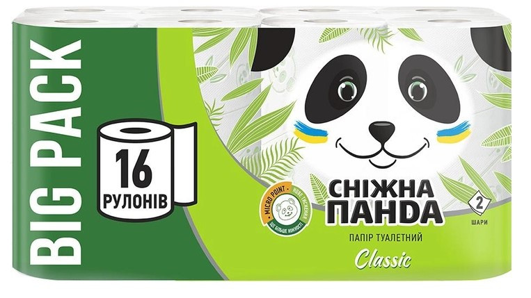 Туалетний папір Сніжна Панда Classic 16 рулонов