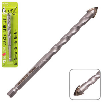 Alloid. Свердло для скла та кераміки 12 мм, хвостовик HEX 1/4", L = 120 mm (GB-10012)