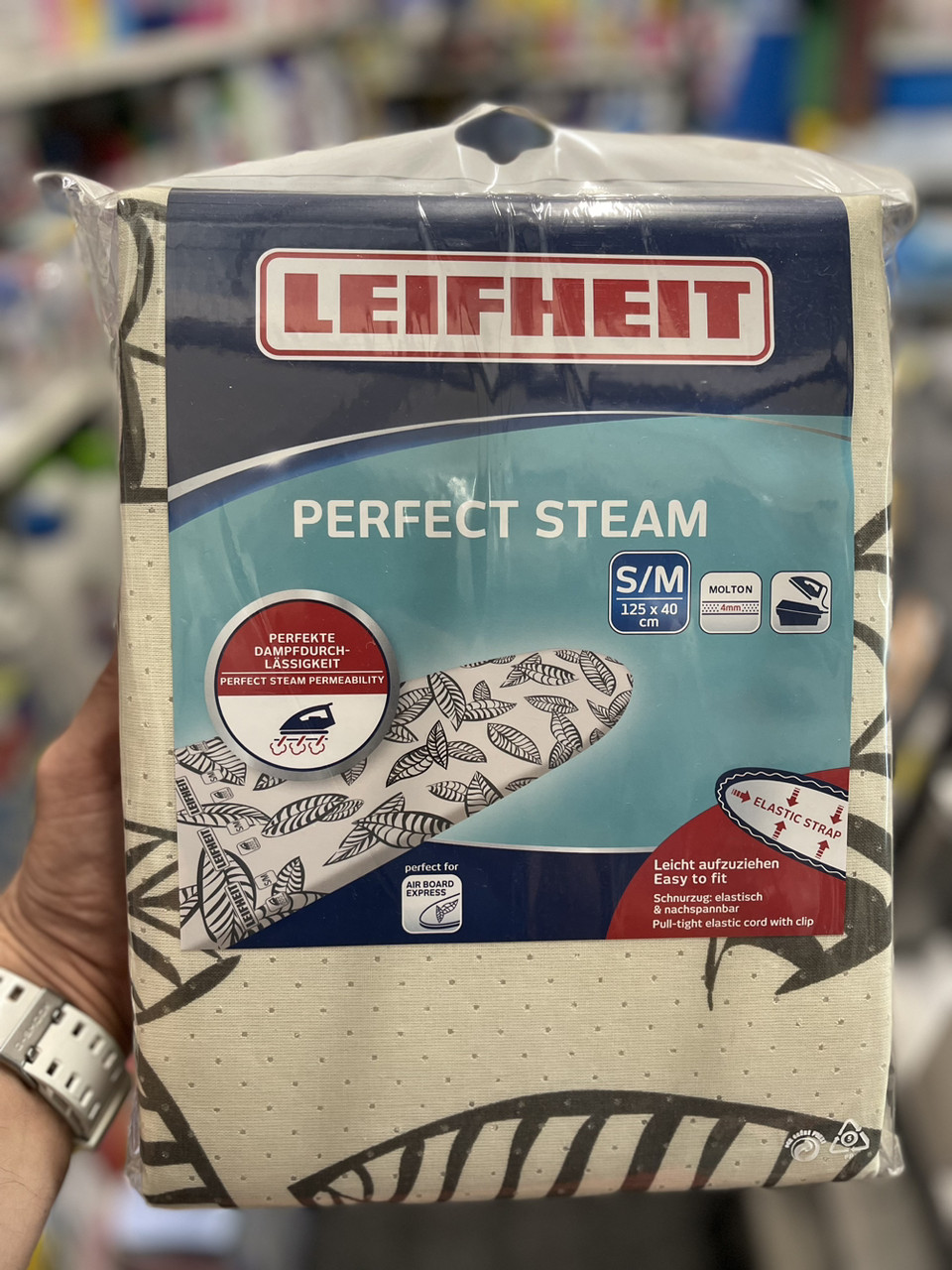ПОКРИТТЯ ДЛЯ ГЛАДИЛЬНИХ ДОСОК З ПАРОРОНЕРАТОРОМ LEIFHEIT PERFECT STEAM AIRBOARD EXPRESS М (120X38 СМ), фото 1