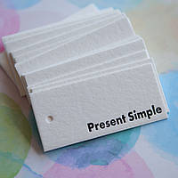 Дизайнерські бірки, пухкі картони з тисненням фольгою