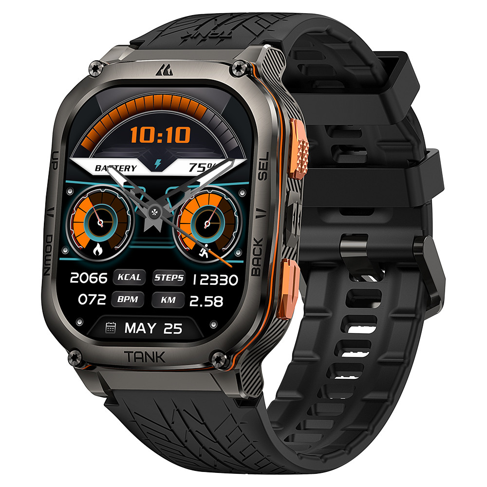 Розумний тактичний смарт-годинник Kospet Tank M3 Ultra Black + Compass GPS