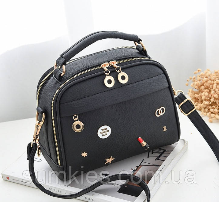 Жіноча сумка маленька сумочка клатч Помадки. Мінісумка-клатч для дівчат через плече екошкіра, фото 1