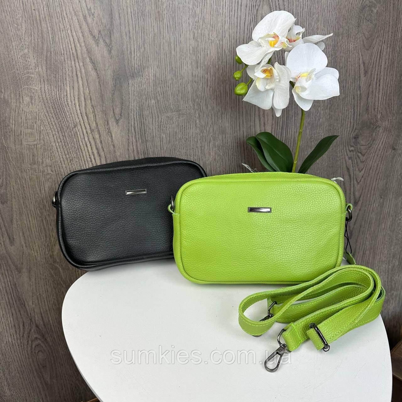 Шкіряна жіноча міні сумочка на плече, якісна сумка для дівчат натуральна шкіра, фото 1