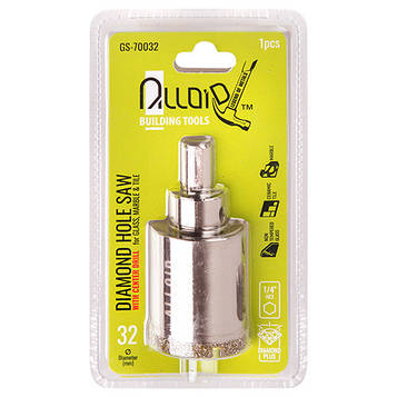 Alloid. Свердло корончасте алмазне для скла та кераміки 32 мм з центрувальним свердлом (GS-70032)