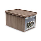 Ємність для зберігання Stefanplast Elegance з кришкою і фронтальною дверцею коричнева 39х29х21см 15л (30002)