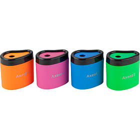 Точилка з контейнером колір асорті Axent Neon soft 1158-A  //24шт/уп