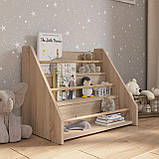 Фігурна полиця для книг на 3 секції, полички для іграшок, дитячі меблі оригінальний стелаж для книг, фото 6