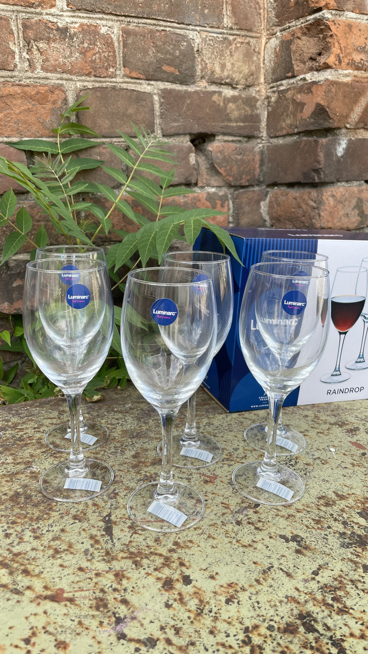 Набір келихів для вина (в наборі 6 келихів об'ємом 350 мл) Raindrop Luminarc H5702, фото 1