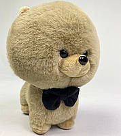 Мягкая плюшевая игрушка Собачка Шпиц 20 см коричневый