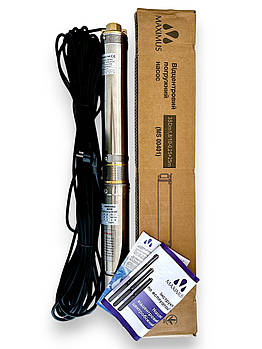 Занурювальний центробіжний насос 0,25 кВт MAXIMUS MS00401 Q = 45л/мин, H = 43м, 25м кабеля Ø75мм