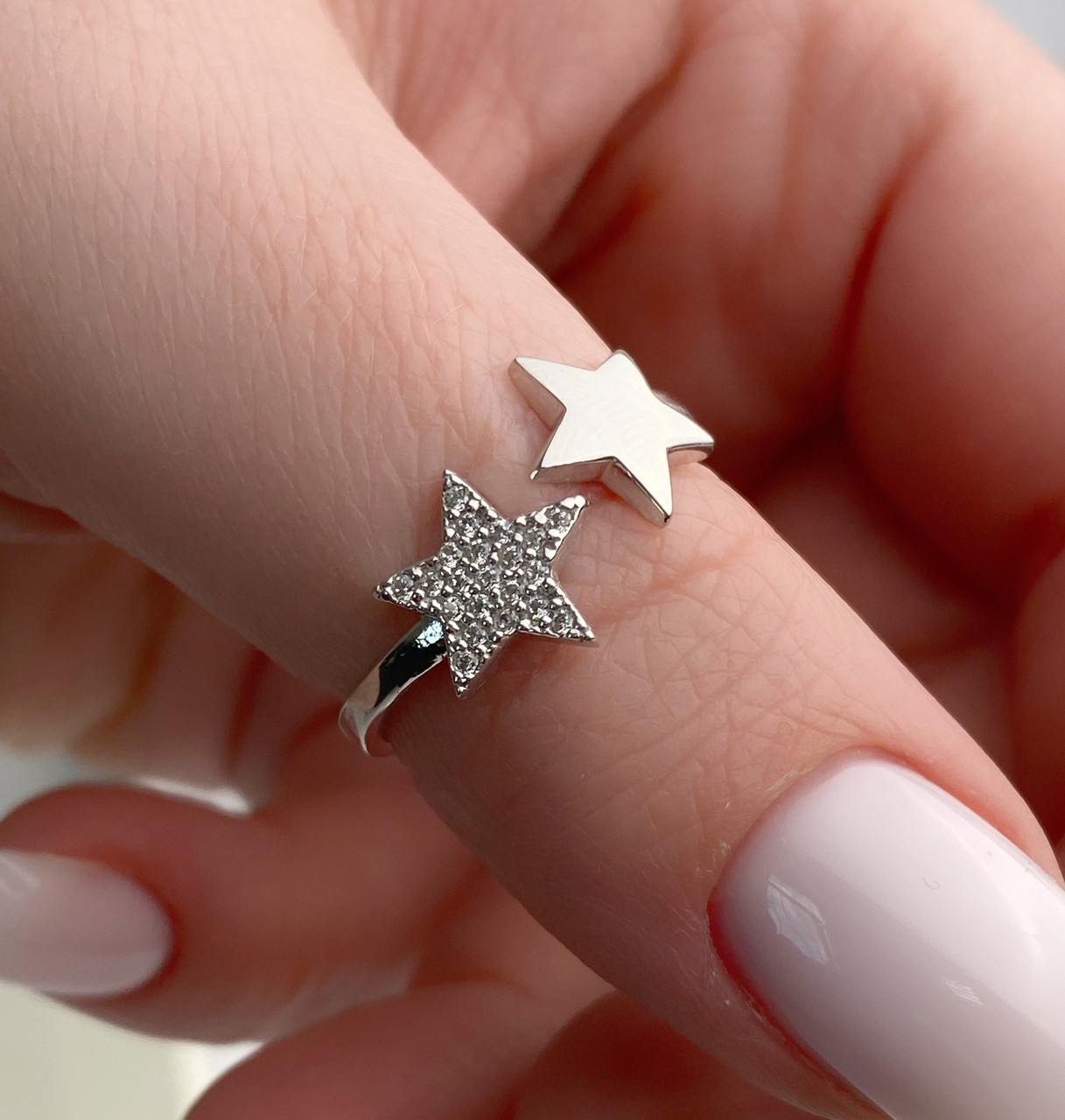 Срібна каблучка зірочки, фото 1