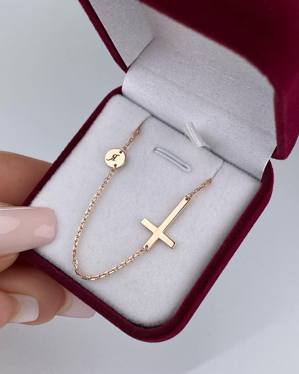 Кольє з хрестиком у позолоті, фото 1