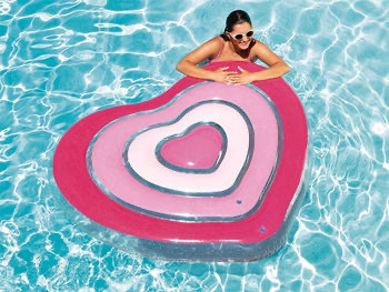 Матрац для плавання Intex 58727 Рожеве серце (155x135x25 см), фото 1