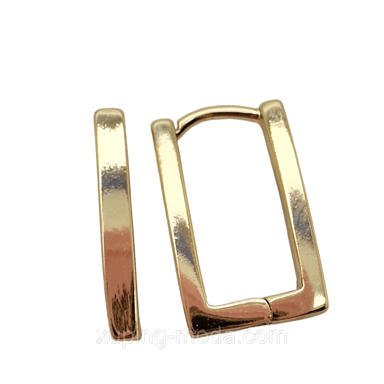 Сережки ксюпінг. 14х3 мм. 18 к, фото 1