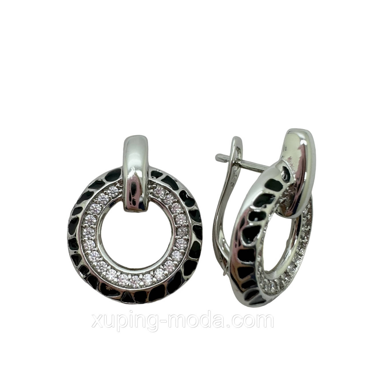 Сережки ксюпінг. 20х15 мм. Родій, фото 1