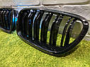 Решітки ніздрі BMW 5 f10-f11 2010-2016 стиль м5 чорний глянець. Бмв ф10 Компле, фото 5