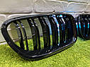 Решітки ніздрі BMW 5 f10-f11 2010-2016 стиль м5 чорний глянець. Бмв ф10 Компле, фото 6
