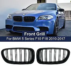 Решітки ніздрі BMW 5 f10-f11 2010-2016 стиль м5 чорний глянець. Бмв ф10 Компле