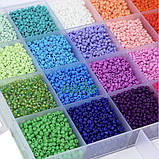 Набір бісеру в органайзері 24 кольори для плетіння браслетів прикрас рукоділля творчості (60610), фото 2