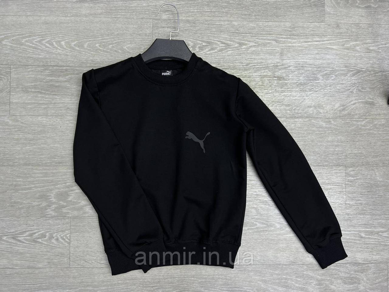Світшот підлітковий PUMA для хлопчика розмір 9-13 років, чорного кольору